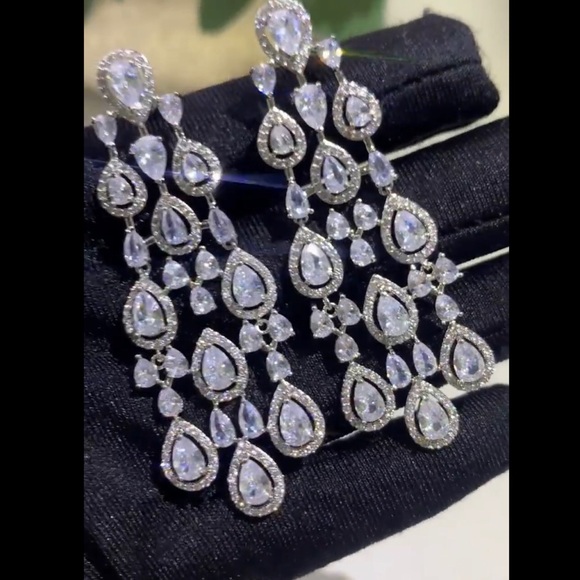 6ct Marquis Chandelier Earrings - Picture 8 of 12